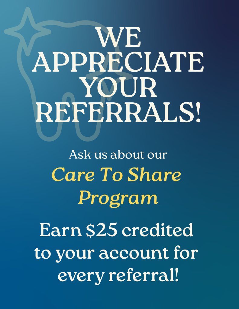 We appreciate your referrals